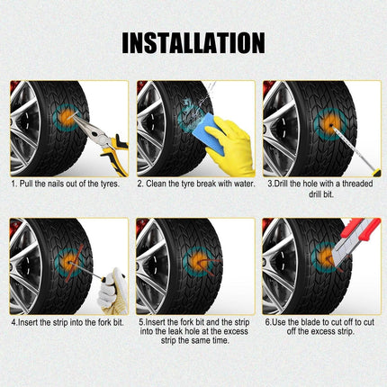 Autoband Reparatie Gereedschap Set met Rubber Strips en Rubberen Schroeven - VCTparts.nl