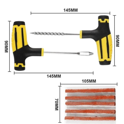 Autoband Reparatie Gereedschap Set met Rubber StripsAutoband Reparatie Gereedschap Set met Rubber Strips Geel - VCTparts.nl