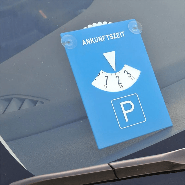 Blauwe Kaart Parkeerschijf / Parkeerkaart met Zuignap voor aan het Raam - VCTparts.nl