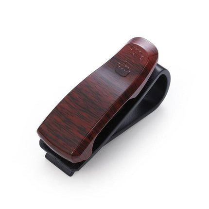 Brillenhouder auto zonneklep Clip - Dark Wood - VCTparts.nl