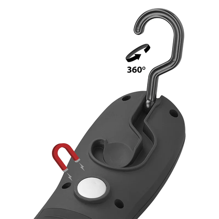 Compacte Looplamp Inspectielamp 300lm op AA Batterijen met Magneet en Haak 3W COB LED Noodlamp - VCTparts.nl