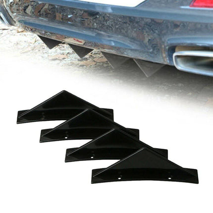 Diffuser Haaienvin Achterbumper spoiler - Boog Zwart (set) - VCTparts.nl