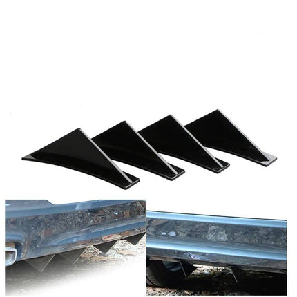 Diffuser Haaienvin - Achterbumper spoiler - Recht Zwart (set) - VCTparts.nl