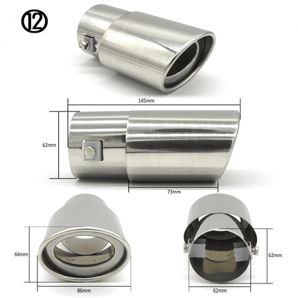 Enkel Uitlaat Kopstuk / Eindstuk RVS Chrome 62mm [Uitlaat Sierstuk - Uitlaat Tuning - Uitlaat Koppelstuk] - VCTparts.nl