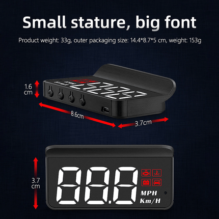 Head-up Display HUD Km/h meter Dashboard Scherm M3 OBD2 [Headsup - Head up - Boordcomputer] - VCTparts.nl