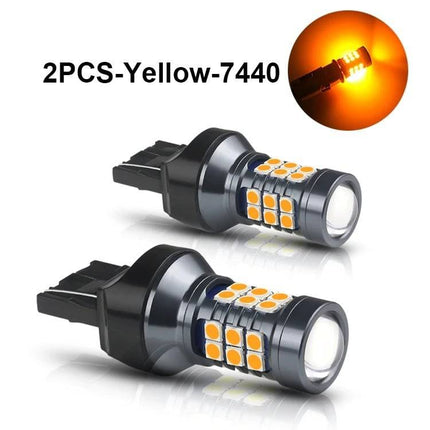 High Power T20 LED Lamp Bol - Oranje / Amber Geel (set) 7440 WY21W W21W 3030SMD - VCTparts.nl