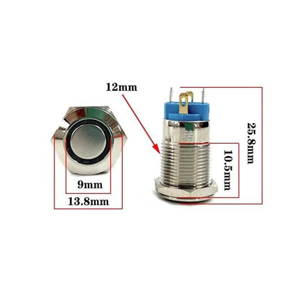 Inbouw Schakelaar 12V Drukknop - Cirkel voor Elektrische Accessoires - VCTparts.nl