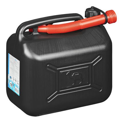 Jerrycan 10L Kunststof Zwart UN-gekeurd Brandstofreservoir Tank - VCTparts.nl