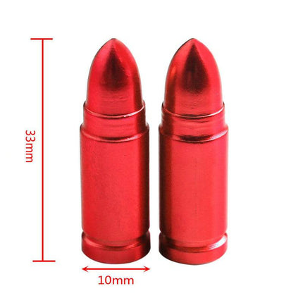 Kogelvormige Auto Ventieldopjes Bullets Universeel - Aluminium Rood (Set 4 stuks) - VCTparts.nl