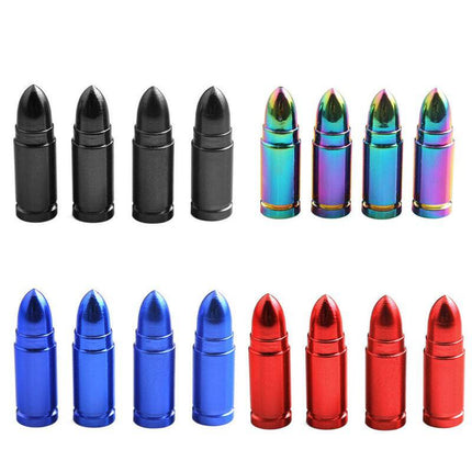 Kogelvormige Auto Ventieldopjes Bullets Universeel - Aluminium Rood (Set 4 stuks) - VCTparts.nl