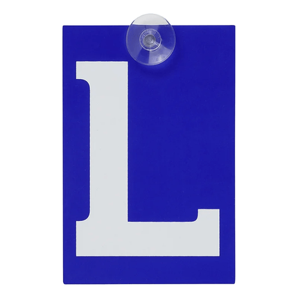 L-Plaat Lesauto Letterplaat Zuignap Raam (10x15cm) Blauw - VCTparts.nl