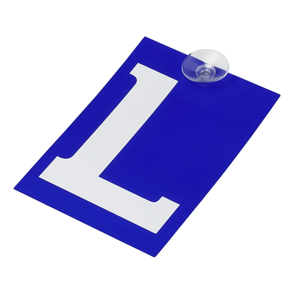 L-Plaat Lesauto Letterplaat Zuignap Raam (10x15cm) Blauw - VCTparts.nl