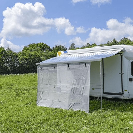 Lichtgrijze Luifel Zonwering 430x200cm - UV-bescherming en Windscherm voor Kamperen en Camper - VCTparts.nl