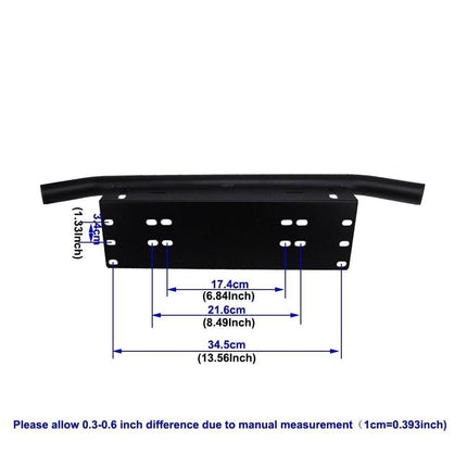 Nummerplaat Bull Bar Zilver - Kentekenhouder Beugel Bullbar - VCTparts.nl