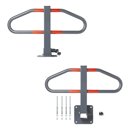 Parkeerbeugel met Geïntegreerd Slot 73 x 458 cm [Parkeerplaatsbeveiliging - Neerklapbare antiparkeerpaal] - VCTparts.nl
