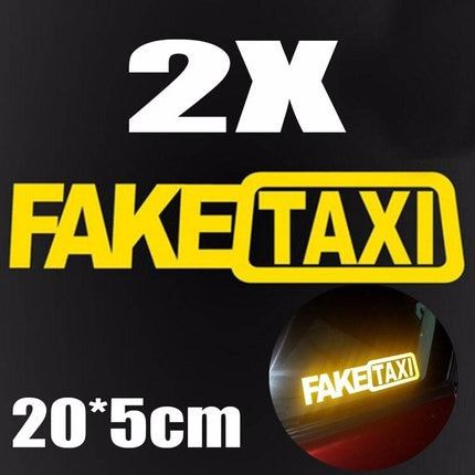 Reflecterende Fake Taxi Sticker - Gele Faketaxi (set) - VCTparts.nl