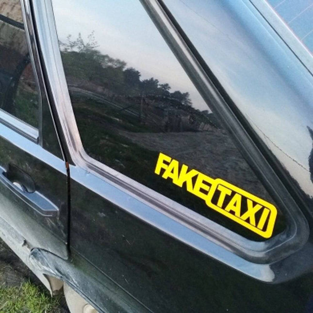 Reflecterende Fake Taxi Sticker - Gele Faketaxi (set) - VCTparts.nl