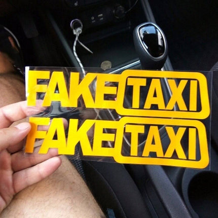 Reflecterende Fake Taxi Sticker - Gele Faketaxi (set) - VCTparts.nl