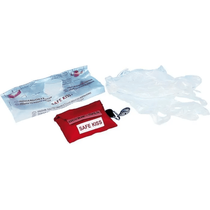 Safe Kiss + Latex Handschoenen Sleutelhanger Beademingsset Reanimatie Masker - VCTparts.nl