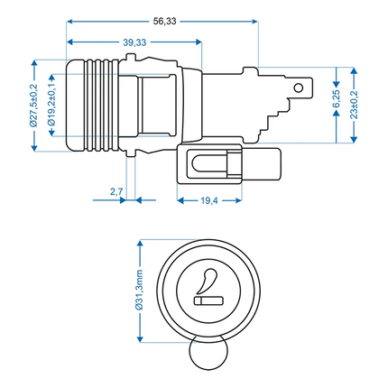 Zigarette leichter eingebaute Schachtel mit Beleuchtung 12 V 24 V Universal