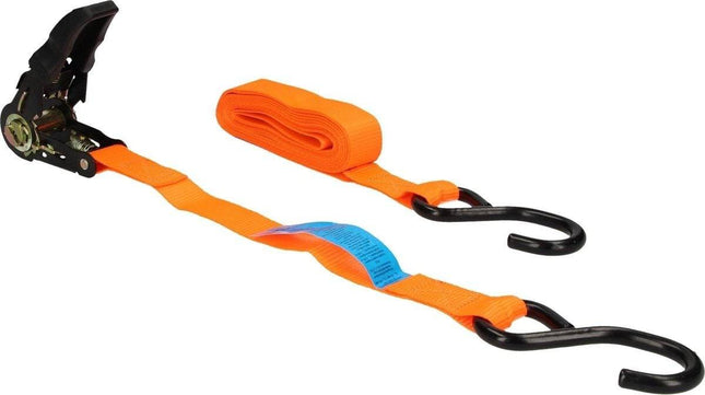 Spanband Oranje met Haken en Ratel (5 meter) - VCTparts.nl