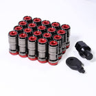 Stalen Wielmoeren Lug Nuts met Heptagon Slotbouten - M12x15 Rood - VCTparts.nl