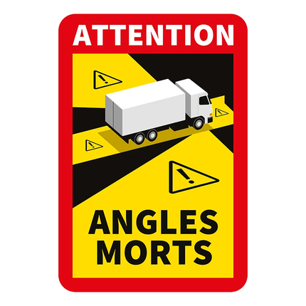 Sticker "Attention Angles Morts!" Vrachtwagen Dodehoek Waarschuwingsbord - VCTparts.nl