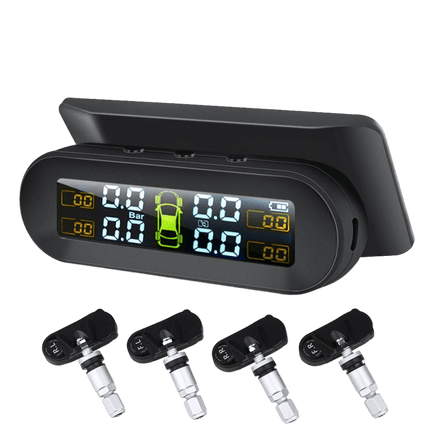 TPMS Auto Bandenspanningsmeter Alarm Waarschuwing Display op Zonne-energie - Interne Sensor - VCTparts.nl