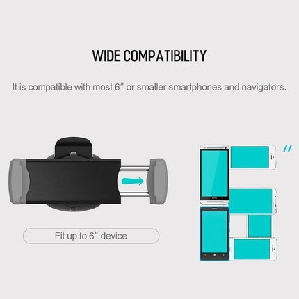 Universele Clip Telefoonhouder met Ventilatierooster Klem Zwart - VCTparts.nl