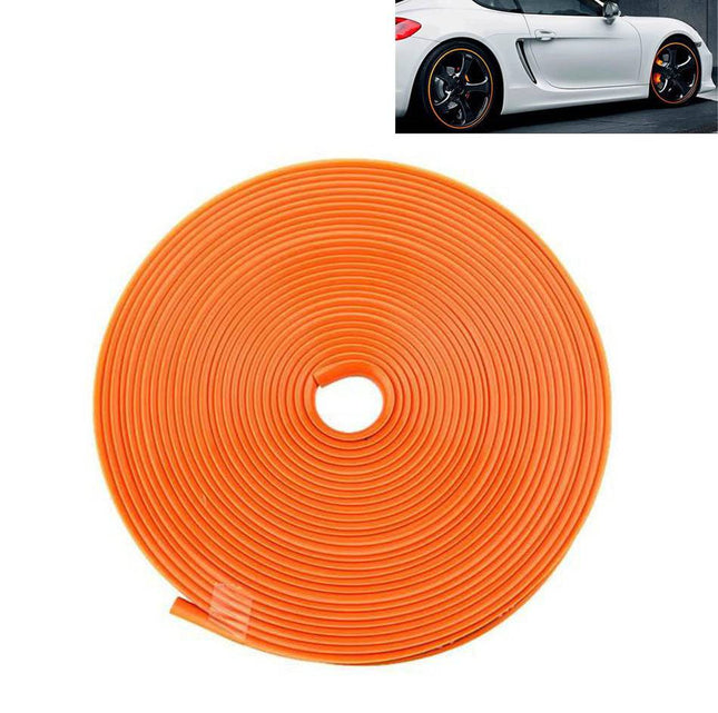 Velgen Bescherming Flexibele Decoratie Strip met Tape Oranje (8 meter) - VCTparts.nl