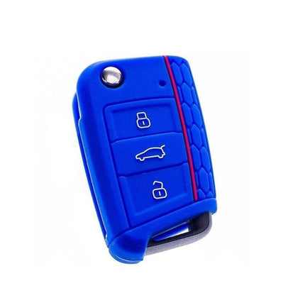 Volkswagen Sleutel Hoes Siliconen Cover - Blauw [Golf 7 - Octavia A7] - VCTparts.nl