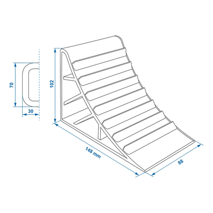 Wielkeg  Wielblok Klem Bandenstopper Rolstopper Incl. Handvat Set 2 stuks Kunststof Zwart - VCTparts.nl